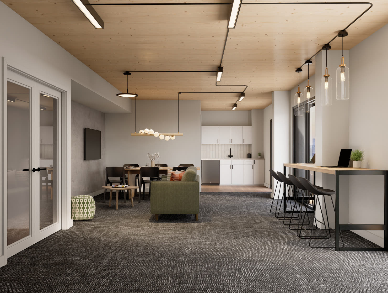 Resident co-working lounge
